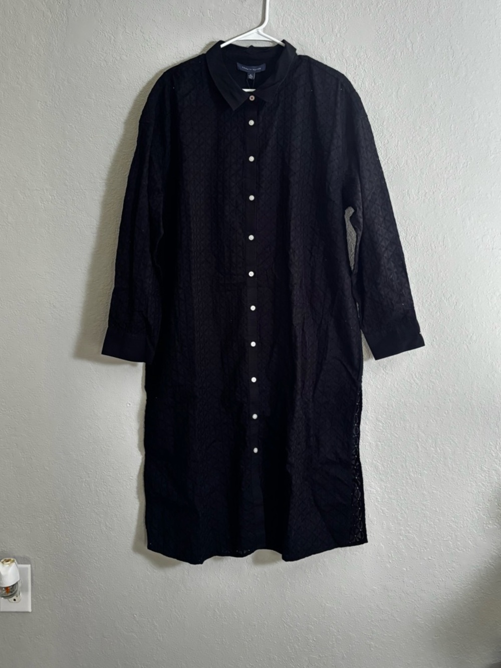 Tommy Hilfiger Black Lace Midi Shirt Dress